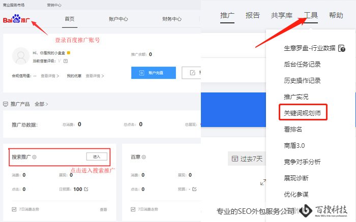 百度推廣登錄圖解 SEO挖掘關(guān)鍵詞的方法有哪些(圖4)