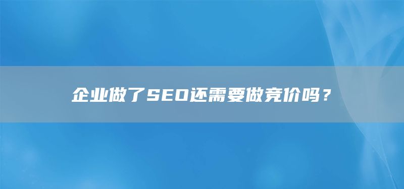 企業(yè)做了SEO還需要做競價(jià)嗎？(圖1)