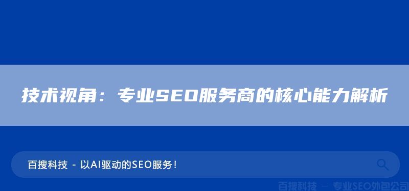 技術(shù)視角：專業(yè)SEO服務商的核心能力解析(圖1)