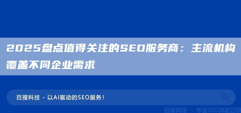 2025盤點值得關(guān)注的SEO服務(wù)商：主流機構(gòu)覆蓋不同企業(yè)需求(圖1)