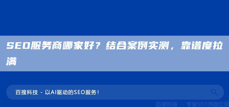 SEO服務(wù)商哪家好？結(jié)合案例實測，靠譜度拉滿(圖1)