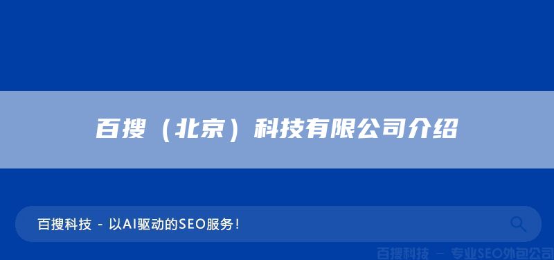百搜(北京)科技有限公司介紹(圖1) 百搜(北京)科技有限公司介紹(圖1)