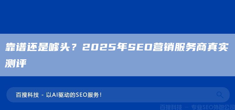 靠譜還是噱頭？2025年SEO營銷服務(wù)商真實測評(圖1)