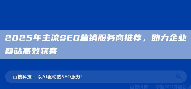 2025年主流SEO營銷服務(wù)商推薦，助力企業(yè)網(wǎng)站高效獲客(圖1)