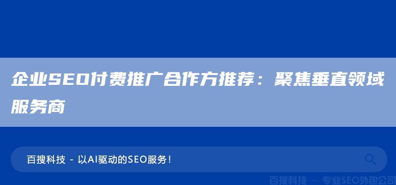企業(yè)SEO付費(fèi)推廣合作方推薦：聚焦垂直領(lǐng)域服務(wù)商(圖1)